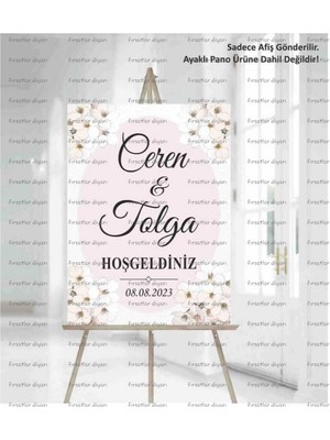 Kişiye Özel Hoşgeldiniz Panosu 33X48 Cm, Düğün, Nişan, Söz, Nikah Için Güzel Tasarım