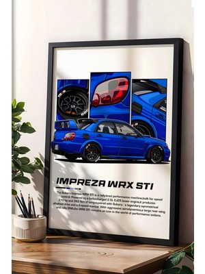 Impreza Wrx Stı Çerçeveli Tablo - Subaru Car Poster