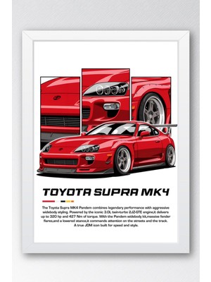 Toyota Supra Mk4 Çerçeveli Tablo - Toyota Car Poster