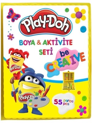 Renkli 55 Parçalı Çocuk Kırtasiye Seti, Eğlenceli ve Öğretici Düğme ve Kalemler