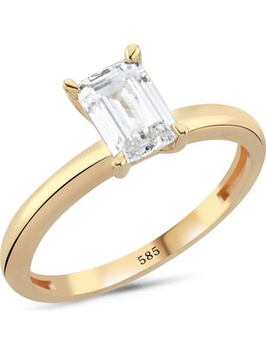 14 Ayar Altın Baget Tektaş Yüzük