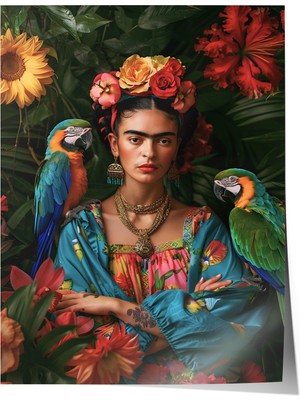 Çerçevesiz Poster, Frida Kahlo Portre, Salon Dekoru Poster No: 112021