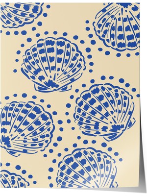 Çerçevesiz Poster, Deniz Kabukları Minimalist, Yatak Odası Dekoru Poster No: 112153