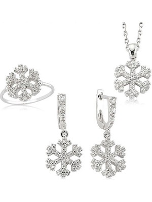Kar Taneleri Model 925 Ayar Gümüş Kadın Set