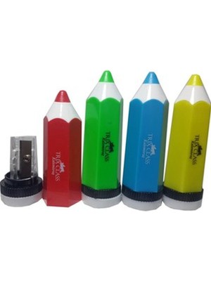 Renkli Plastik Kalem Şekilli Tek Bölmeli 20'li Set T-868