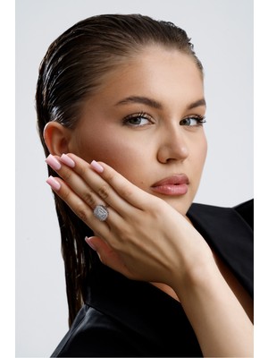 14 Ayar Altın Dora Zirkon Taşlı Baget Yüzük