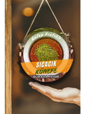 Künefe Salonu Duvar, Kapı, Tek Taraflı Askılı Pano Karşılama Tabelası, Künefe Tatlı Dükkan Süsü