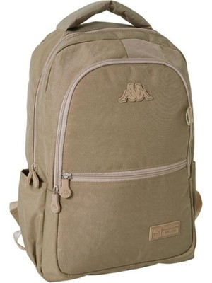 Bej Renkli Üç Bölmeli Okul Çantası, Şık ve Kullanışlı Tasarım