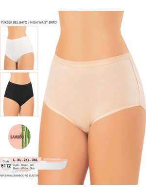 Iç Giyim Kota Bambu (6 Adet) Yüksek Bel Bato Slip Büyük Beden Külot