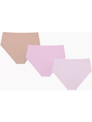 Iç Giyim Nbb 3'lü Lazer Iz Yapmaz Yüksek Bel Renkli Külot