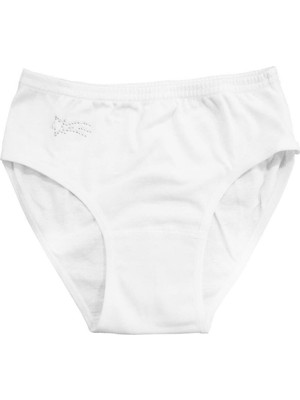 5'li Paket Kız Çocuk %100 Pamuklu Ribana Esnek Rahat Taş Detaylı Slip Külot