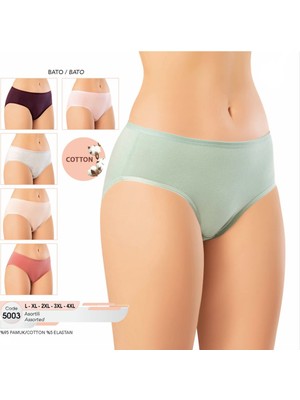 Iç Giyim Kota Pamuk&likra (6 Adet) Slip Bato Külot Büyük Bedenli