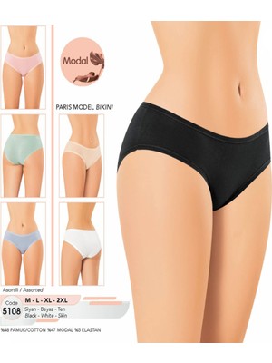 Iç Giyim Kota Modal Kumaş (6 Adet) Bikini Külot Asortili Paket
