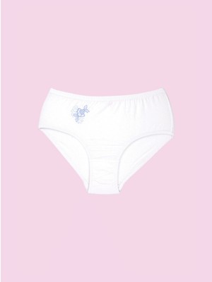 %100 Pamuk Işlemeli  Slip Külot 101 (12 Adet)