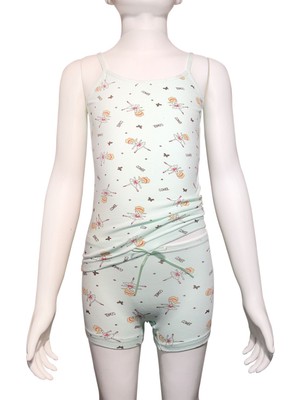 Likra Empirme Kız Ip Askılı Şortlu Takım 6960( 1 Adet Takım)