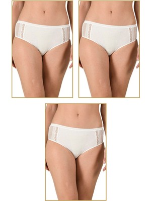 3'lü Paket Kadın Modal Pamuklu Dantelli Bato Külot