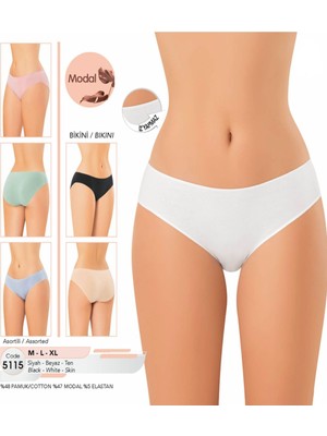 Iç Giyim Kota Modal Kumaş (6 Adet) Bikini Külot Asortili Paket