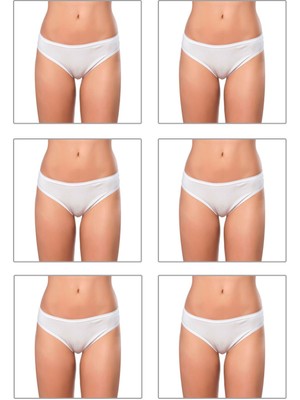 6'lı Paket Kadın Pamuklu Likralı Süprem Slip Külot