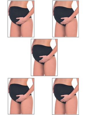 5'li Paket Kadın Pamuklu Likralı Süprem Hamile Lohusa Yüksek Bel Bato Külot