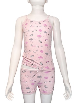 Likra Empirme Kız Ip Askılı Şortlu Takım 6960( 1 Adet Takım)