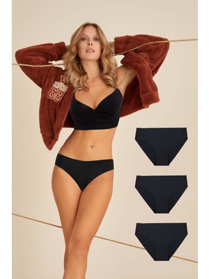 Iç Giyim Nbb 3'lü Lazer Kesim Iz Yapmaz Basic Külot