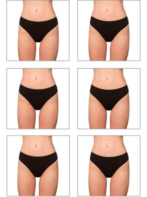 6'lı Paket Kadın Pamuklu Likralı Süprem Slip Külot
