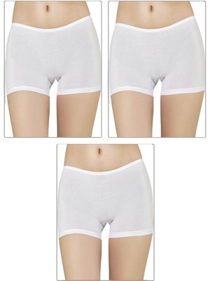 3'lü Paket Kadın Pamuklu Esnek Rahat Boxer
