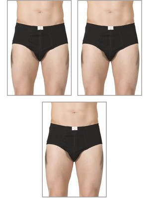 3'lü Paket Erkek Pamuklu Penye Süprem Esnek Rahat Slip Külot Büyük Bedenli