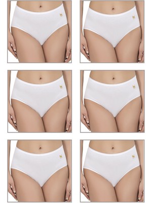 6'lı Paket Kadın Pamuklu Modal Esnek Yumuşak Yüksek Bel Bato Külot