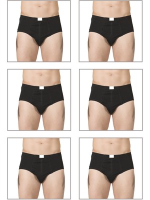 6'lı Paket Erkek Pamuklu Penye Süprem Esnek Rahat Slip Külot Büyük Bedenli