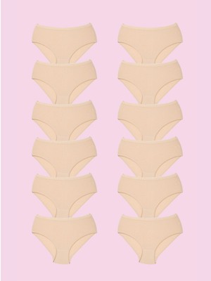 Ceylanoğlu %100 Pamuk Ribana Slip Külot 106 Eko Paket (12 Adet)