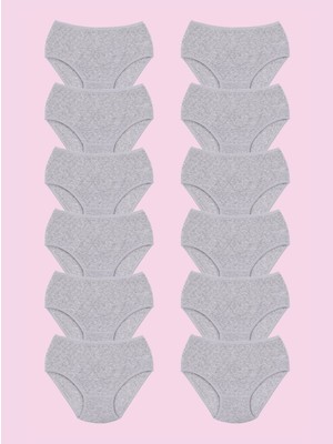 Ceylanoğlu %100 Pamuk Transferli Ribana Slip Külot 103 Eko Paket (12 Adet)