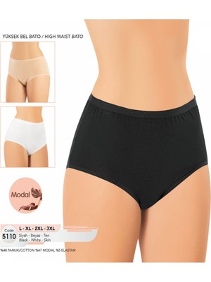 Iç Giyim Kota Modal Kumaş (6 Adet) Yüksek Bel Bato Külot Büyük Bedenli