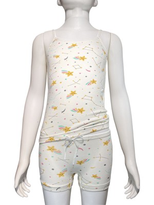 Likra Empirme Kız Ip Askılı Şortlu Takım 6960( 1 Adet Takım)