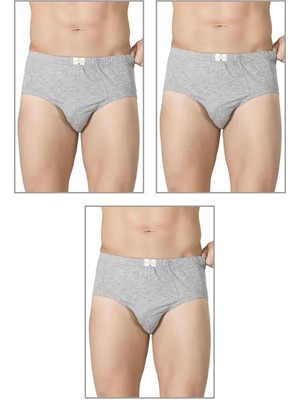 3'lü Paket Erkek Pamuklu Penye Süprem Esnek Rahat Slip Külot Büyük Bedenli