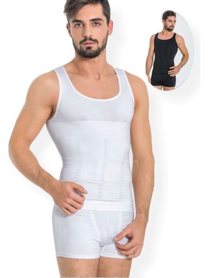Iç Giyim Miss Fit Dikişsiz Karın Toparlayıcı Erkek Korse Atlet 1 Beden Küçük Gösterir