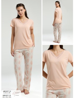 Iç Giyim Arnetta Kısa Kol Ikili Pijama Takımı Büyük Bedenli