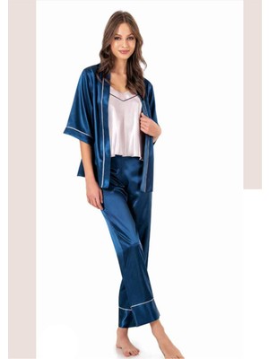 Iç Giyim Moongirl Üçlü Saten Pijama Takımları