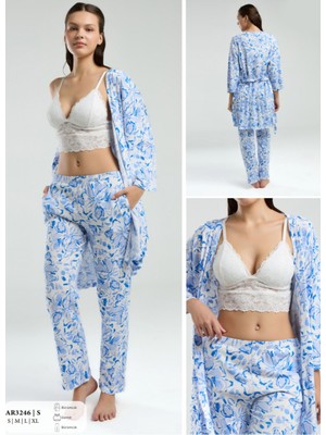 Iç Giyim Arnetta 3'lü Uzun Pijama Takımı