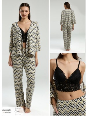 Iç Giyim Arnetta 3'lü Uzun Pijama Takımı