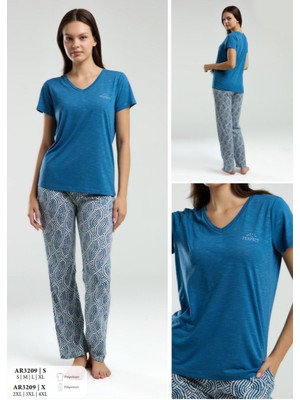 Iç Giyim Arnetta Kısa Kol Ikili Pijama Takımı Büyük Bedenli