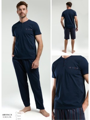 Iç Giyim Arnetta Süprem T-Shirt-Şort-Pantalon 3'lü Pijama Takımı