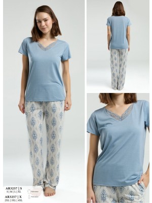 Iç Giyim Arnetta Kısa Kol Ikili Pijama Takımı Büyük Bedenli