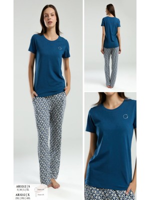 Iç Giyim Arnetta Kısa Kol Ikili Pijama Takımı Büyük Bedenli