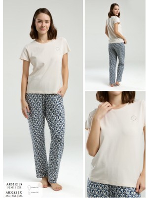 Iç Giyim Arnetta Kısa Kol Ikili Pijama Takımı Büyük Bedenli