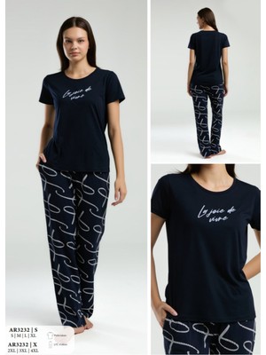 Iç Giyim Arnetta Kısa Kol Ikili Pijama Takımı Büyük Bedenli