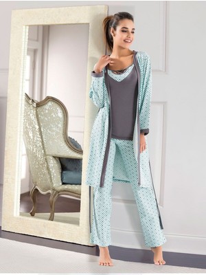 Iç Giyim Derya Kurşun Pamuk Pijama Takım Set