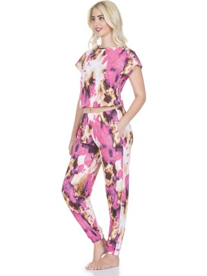 Iç Giyim Derya Kurşun Pamuk Kumaş Tayt'lı Pijama Takım