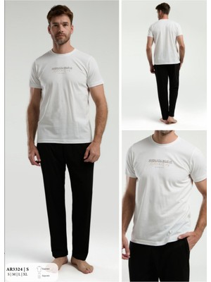 Iç Giyim Arnetta Kısa Kol Oval Yaka Desenli Süprem Pijama Takımı