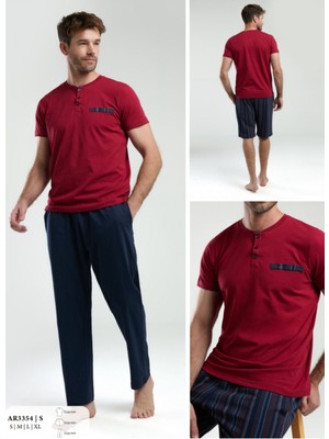 Iç Giyim Arnetta Süprem T-Shirt-Şort-Pantalon 3'lü Pijama Takımı